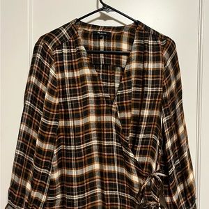 Madewell plaid wrap top